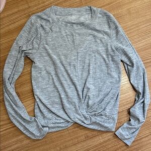 Old navy womens active gray twist front long sleeve tee small